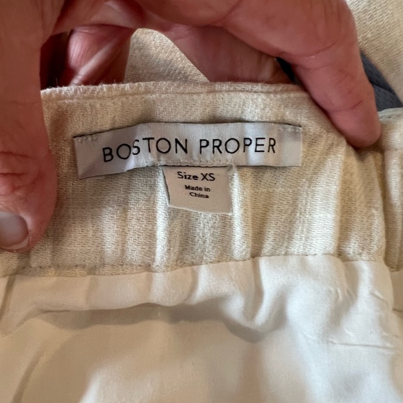 Boston Proper Belted Button Strapless Linen Dress - Picture 8 of 8